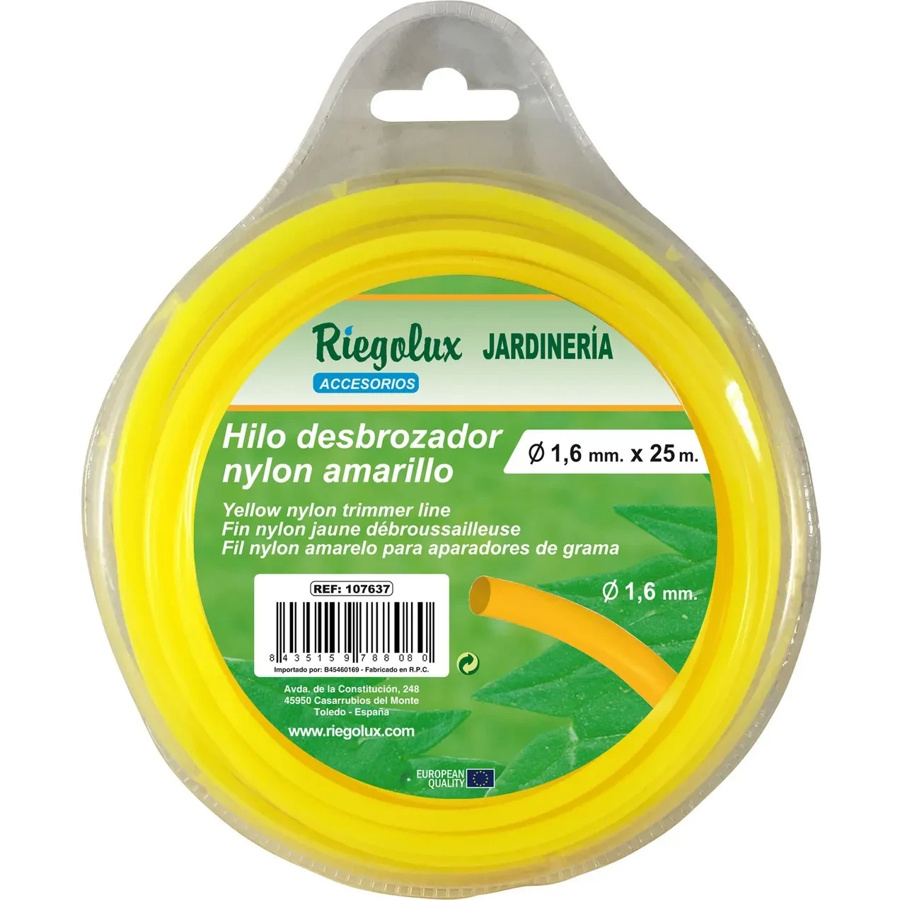 Imagen de RGX HILO DESBROZADORA NYLON RED.1,6MMX25M AMARIL. RGX HILO DESBROZADORA NYLON RED.1,6MMX25M AMARIL.