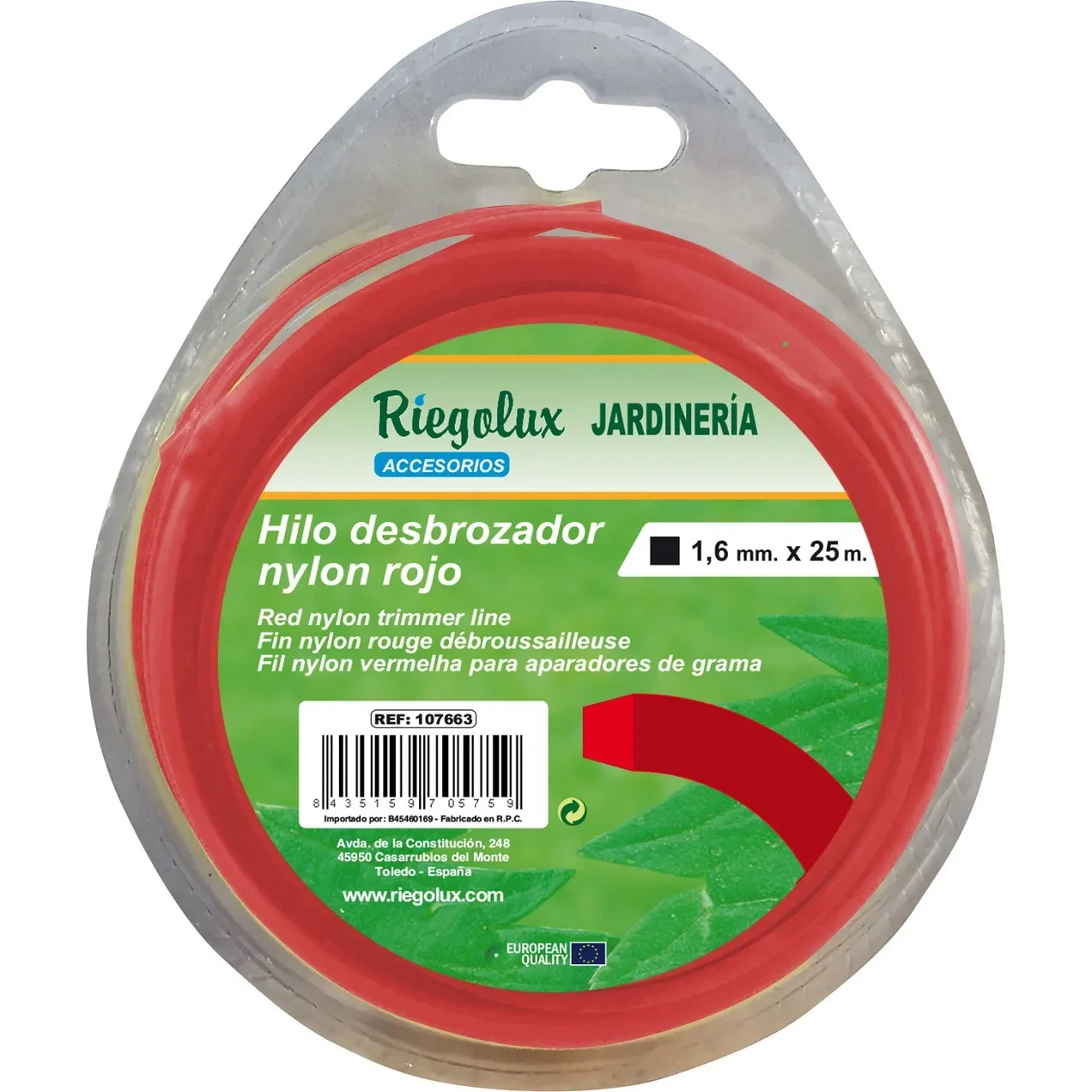 Imagen de RGX HILO DESBROZADORA NYLON CUADRADO 1,6MMX25M RGX HILO DESBROZADORA NYLON CUADRADO 1,6MMX25M