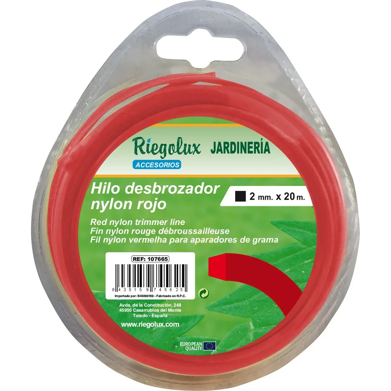 Imagen de RGX HILO DESBROZADORA NYLON CUADRADO 2MMX20M RGX HILO DESBROZADORA NYLON CUADRADO 2MMX20M