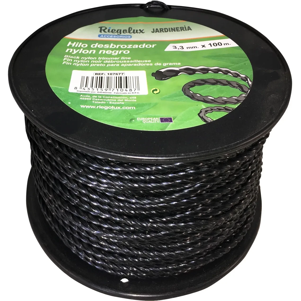 Imagen de RGX HILO DESBROZADORA NYLON HELIC.3,3MMX100M NEGR HILO JARD DESBROZADOR 3,3MM RIEGOLUX 100