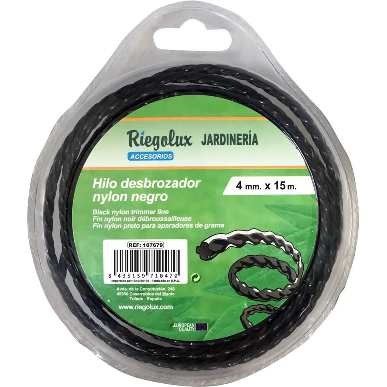 Picture of RGX HILO DESBROZADORA NYLON HELIC.4,0MMX 15M NEGR HILO JARD DESBROZADOR RIEGOLUX RIEGOLUX