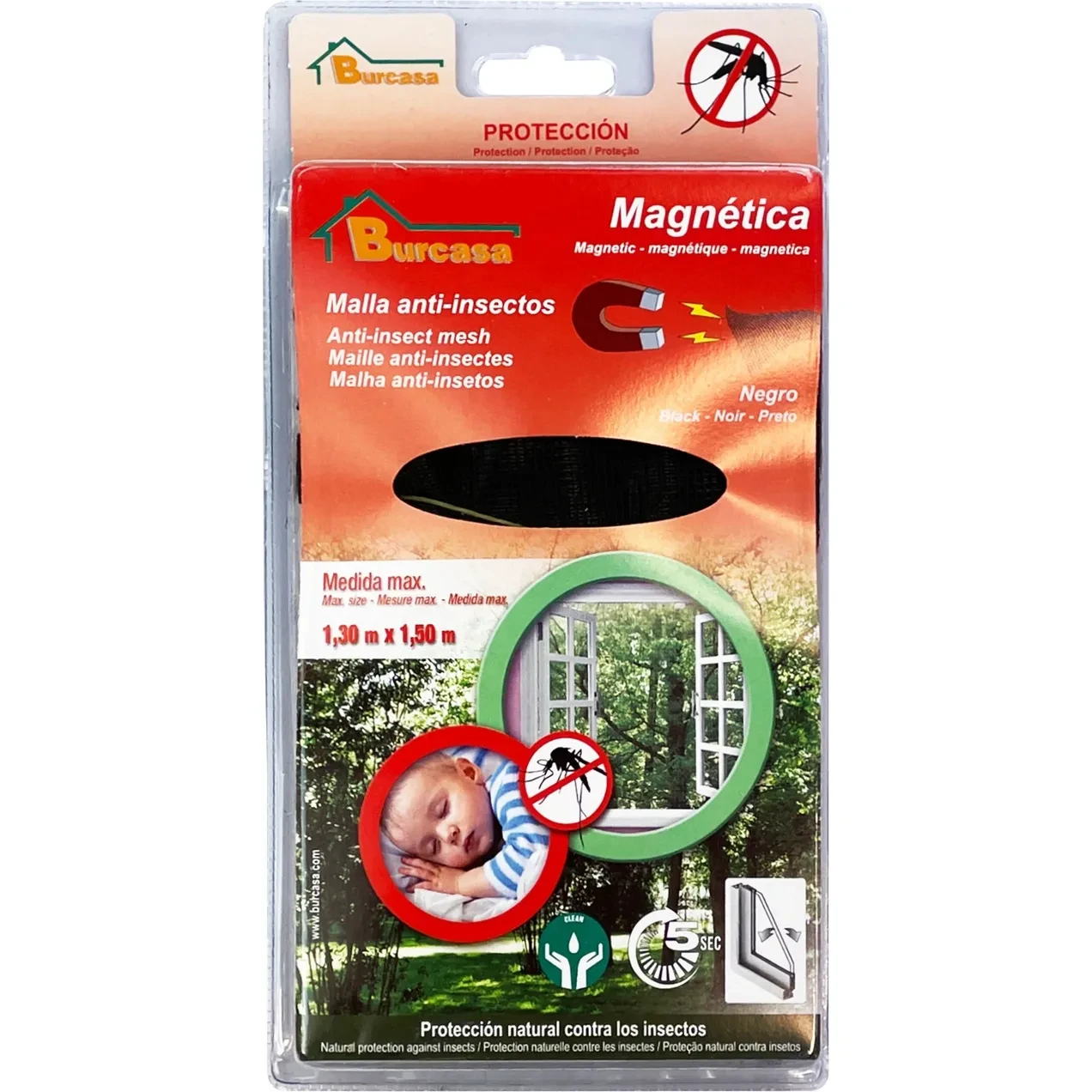 Imagen de BR MALLA MOSQUITERA MAGNETICA 150X130 NEGRA BR MALLA MOSQUITERA MAGNETICA 150X130 NEGRA