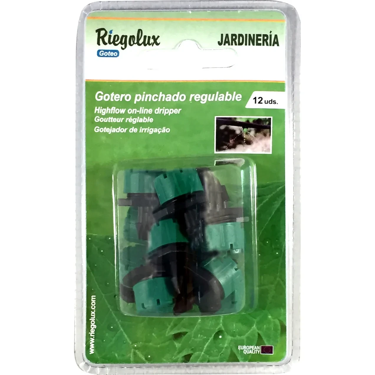Imagen de RGX GOTEO GOTERO PINCHADO REGULABLE BLISTER 12 UD RGX GO GOTERO PINCHADO REGULABLE BLISTER 12 UD