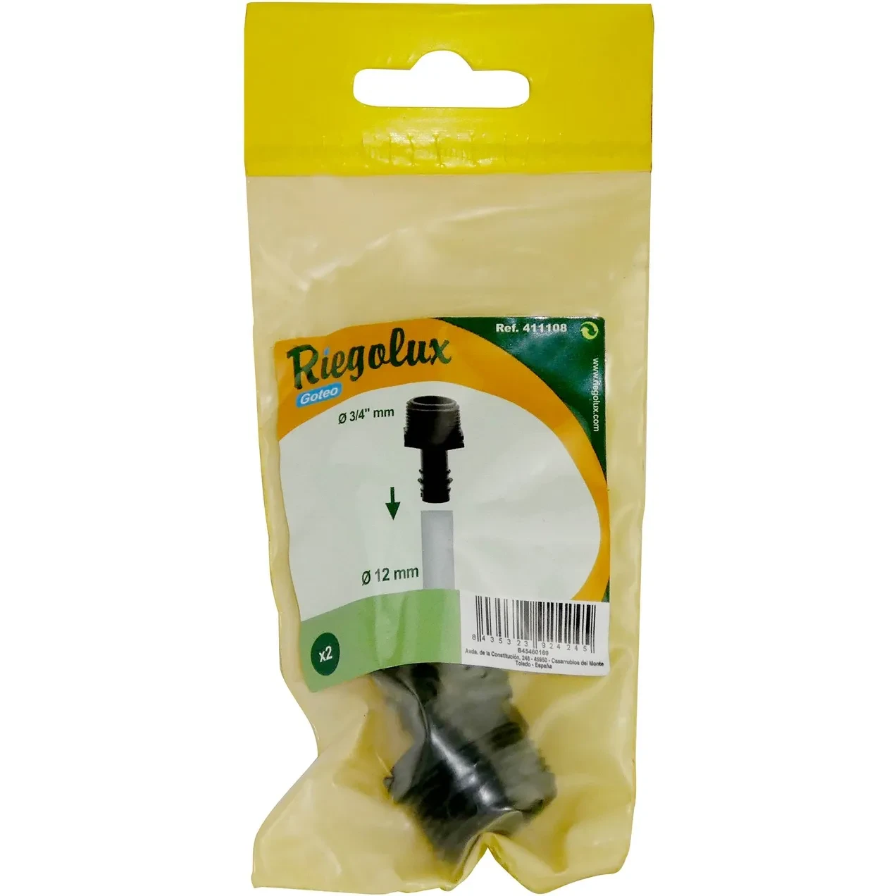 Picture of RGX GO ADAPTADOR M. 3/4" - 12MM BOLSA/C 2 U RGX GO ADAPTADOR GRIFO M. 3/4" - 12MM BOLSA/C 2 U