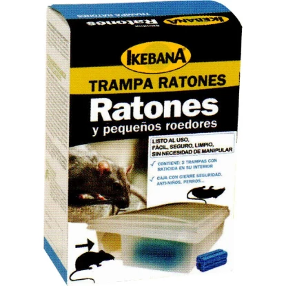 Imagen de IKEBANA TRAMPA RATONES 2 PORTACEBOS + 4 CEBOS