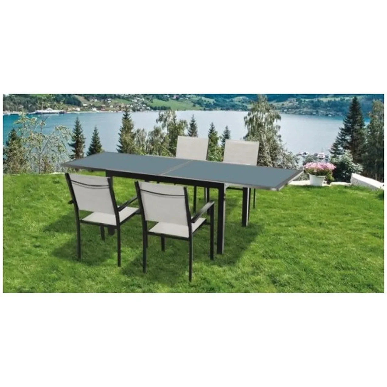 Imagen de MESA JARD 80/160X80X75CM ANTR.