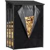 Imagen de LEÑERO EXTERIOR METALICO H185 X 130 X 70 CM GARDIU