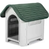 Imagen de CASETA PERRO DE RESINA BEIGE/VERDE 59X75XH66 CM