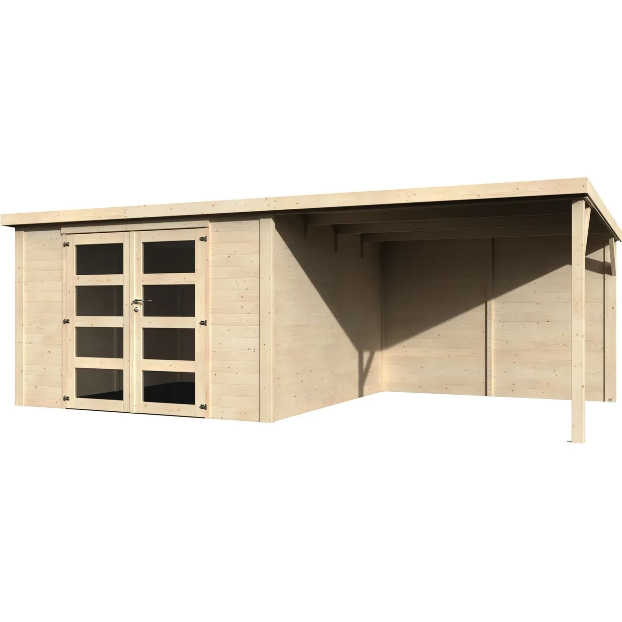 Imagen de CASETA MADERA CON PORCHE 579 X 308 CM