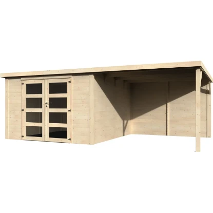 Imagen de CASETA MADERA CON PORCHE 579 X 308 CM