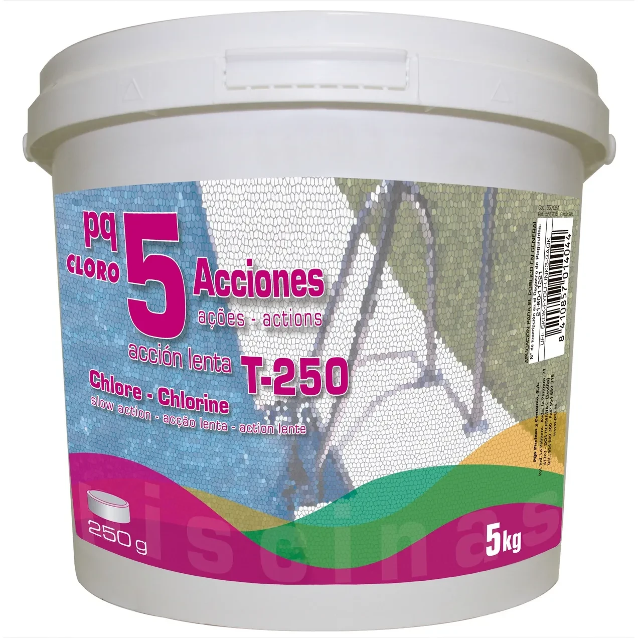 Imagen de PQ CLORO 5 ACCIONES B 5 KGS (TABLETAS 250 GRS)