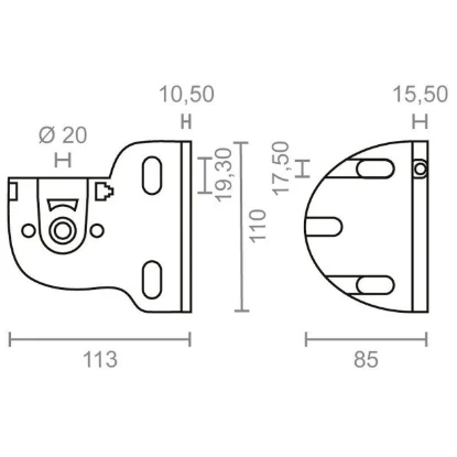 Imagen de SOPORTE EJE TOLDO 113x85x110MM