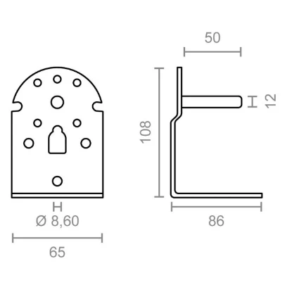 Imagen de SOPORTE EJE TOLDO 65x86x108MM