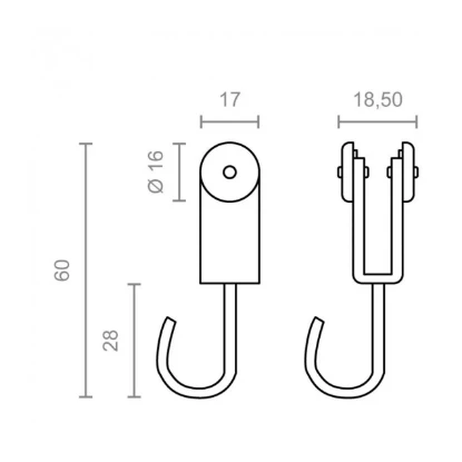 Imagen de POLEA CORTINA 18,5x18x56MM TLD