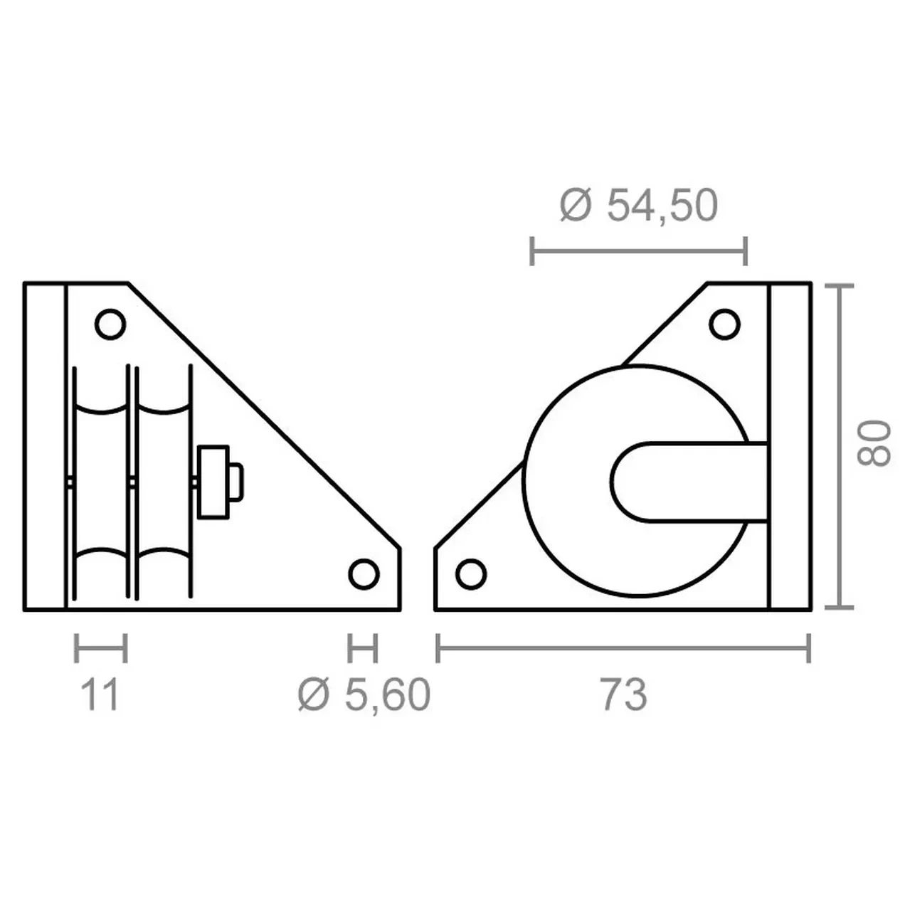 Imagen de POLEA PERGOLA 73x73x80MM TLD20