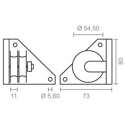 Imagen de POLEA PERGOLA 73x73x80MM TLD20