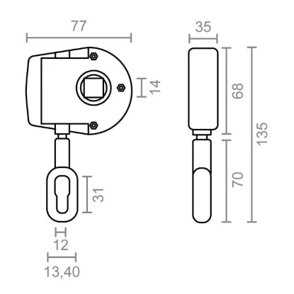 Imagen de POLEA ENROLLAR TOLDO 77x35x135