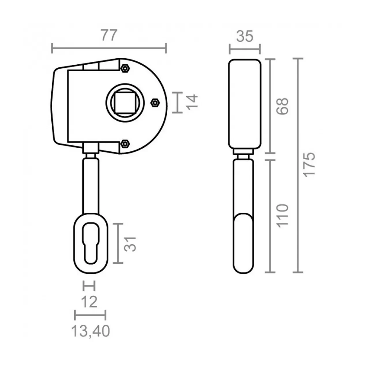 Imagen de POLEA ENROLLAR TOLDO 77x35x175