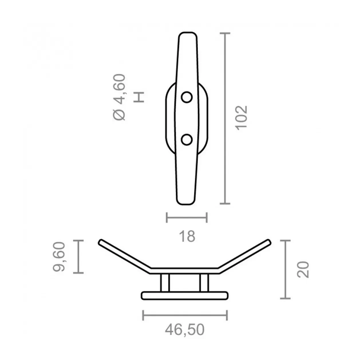 Imagen de CORNAMUSA TOLDO 18X20X102MM TL