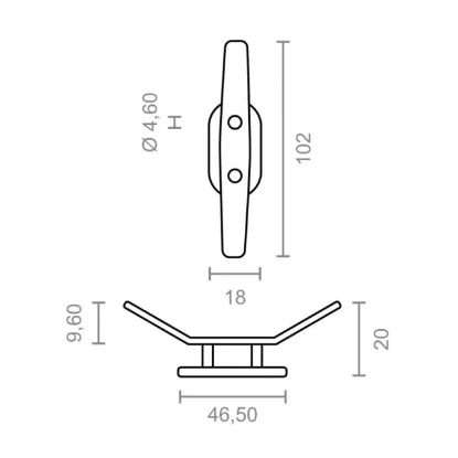 Imagen de CORNAMUSA TOLDO 18X20X102MM TL