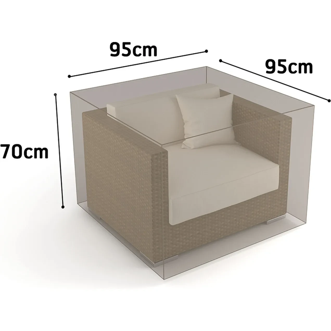 Imagen de FUNDA SILLON 1 PLAZA VISON 95X