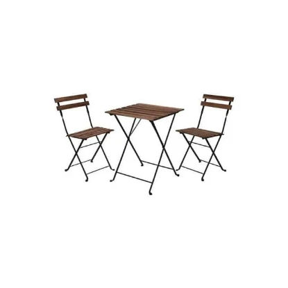 Imagen de MESA MADERA METAL +2 SILLAS PL