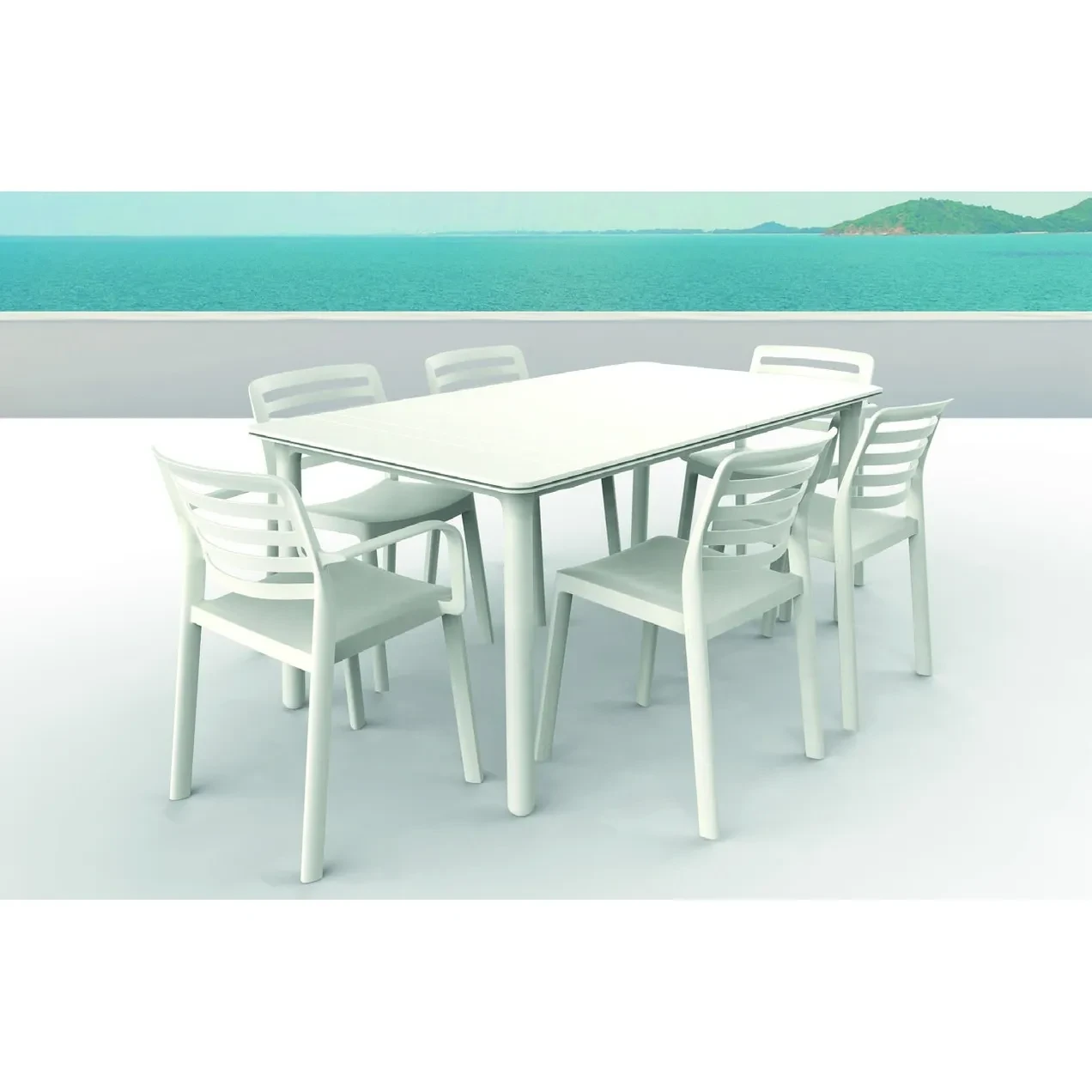 Imagen de MESA RECTANGULAR NOA BLANCO 16