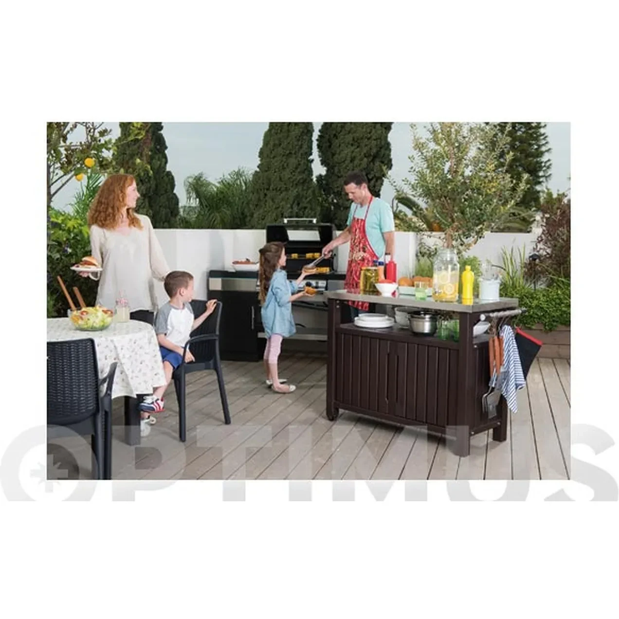 Imagen de MESA BARBACOA RESINA MARRON EX