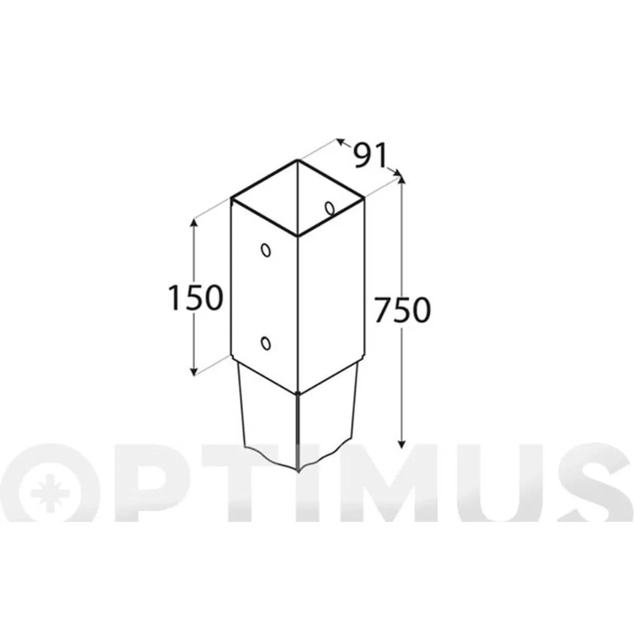 Imagen de PLETINA CUADRADA CON PUNTA 91