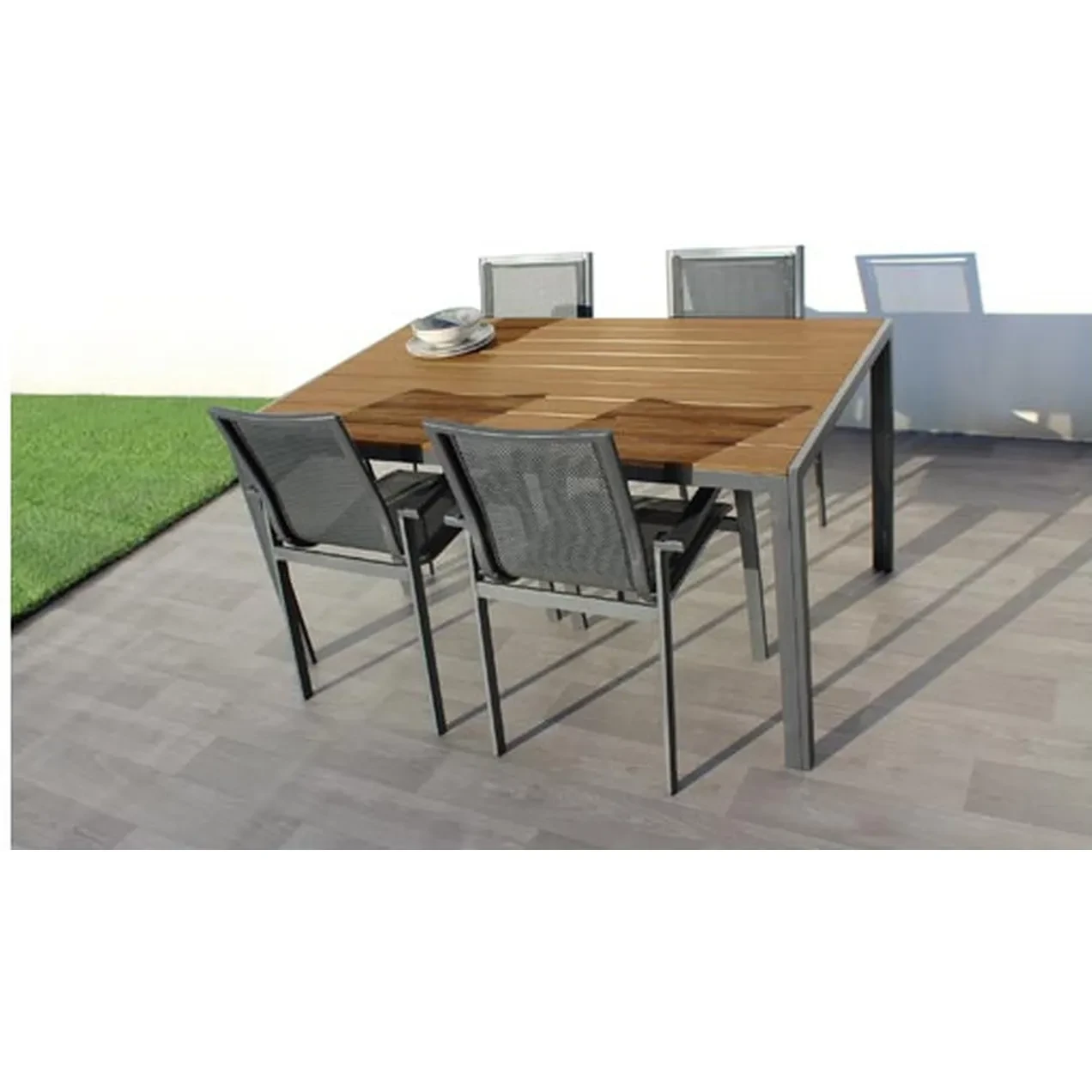 Imagen de MESA ALUMINIO POLYWOOD NEGRA/M