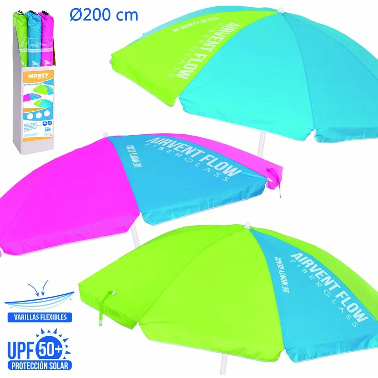 Imagen de SOMBRILLA PLAYA 200CM NYL SURT