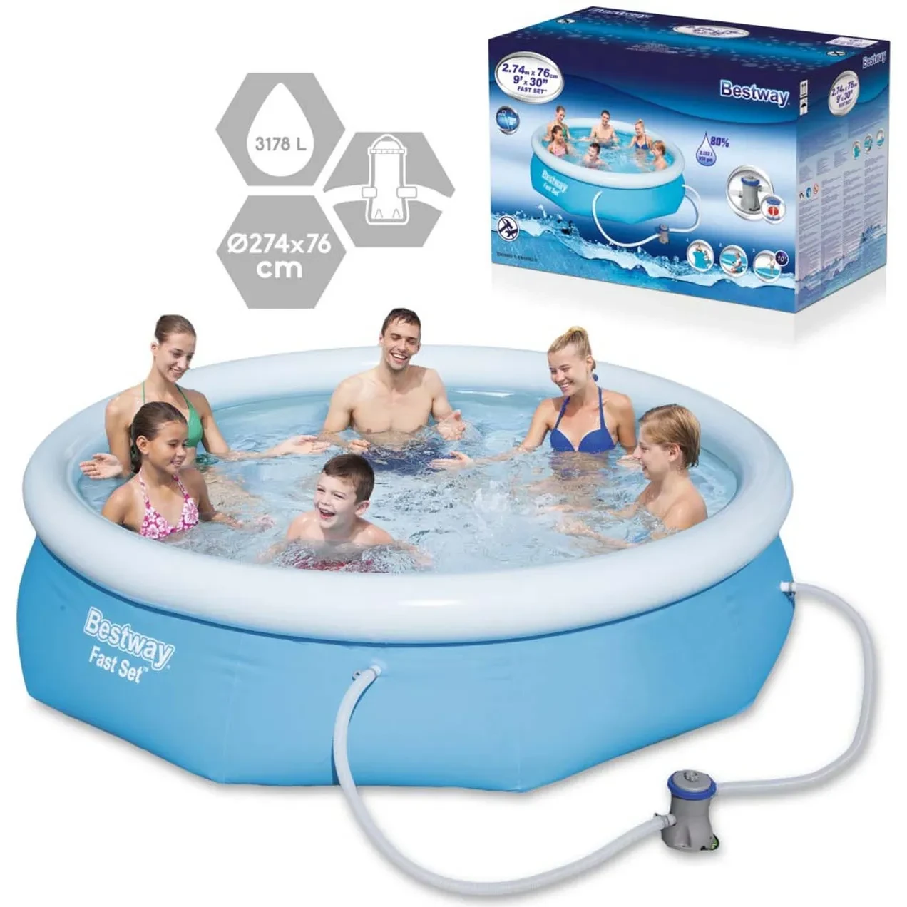 Imagen de PISCINA PVC 274X76CM POLIESTER/PVC AZ