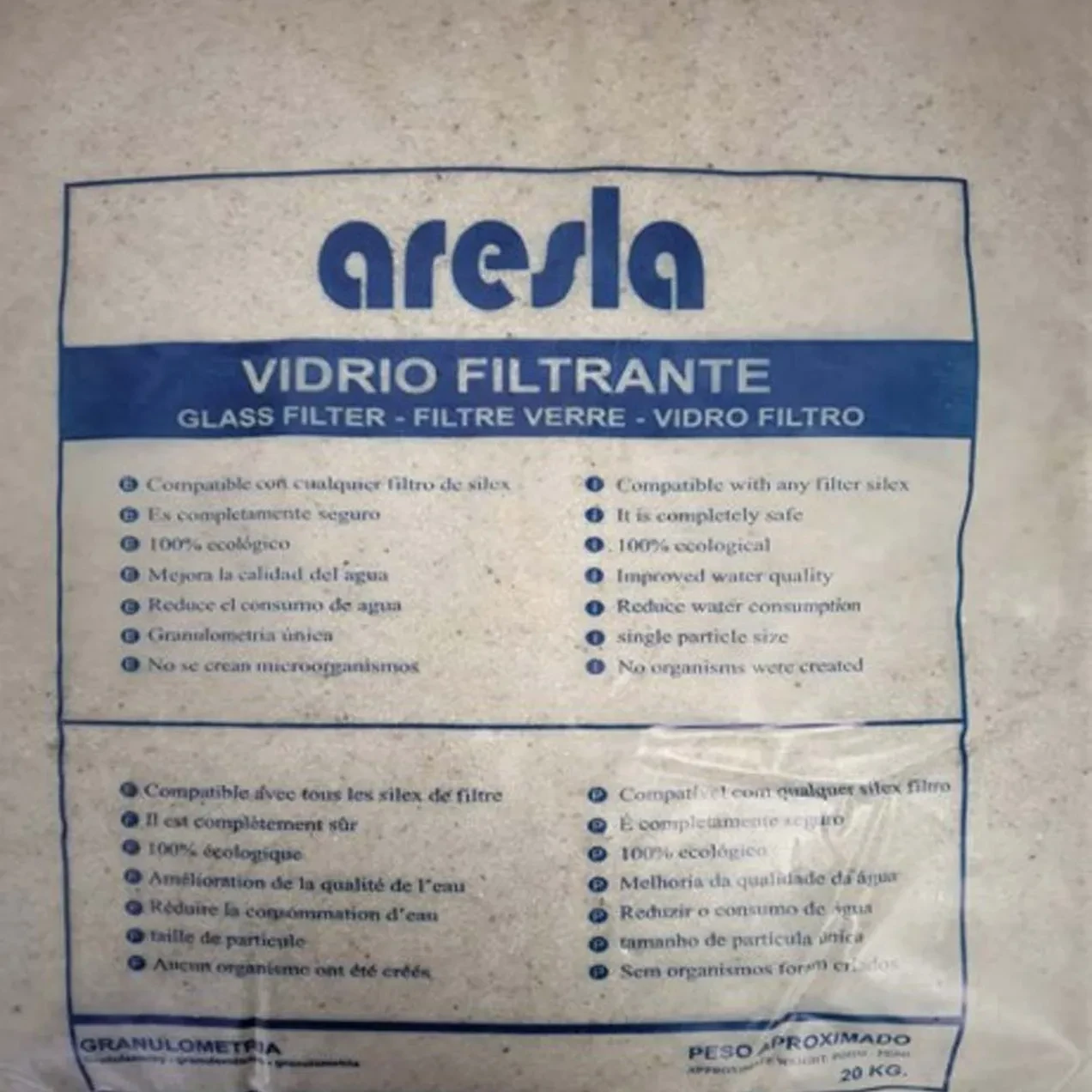 Imagen de VIDRIO FILTRANTE 20KG/ 0,5-1,2