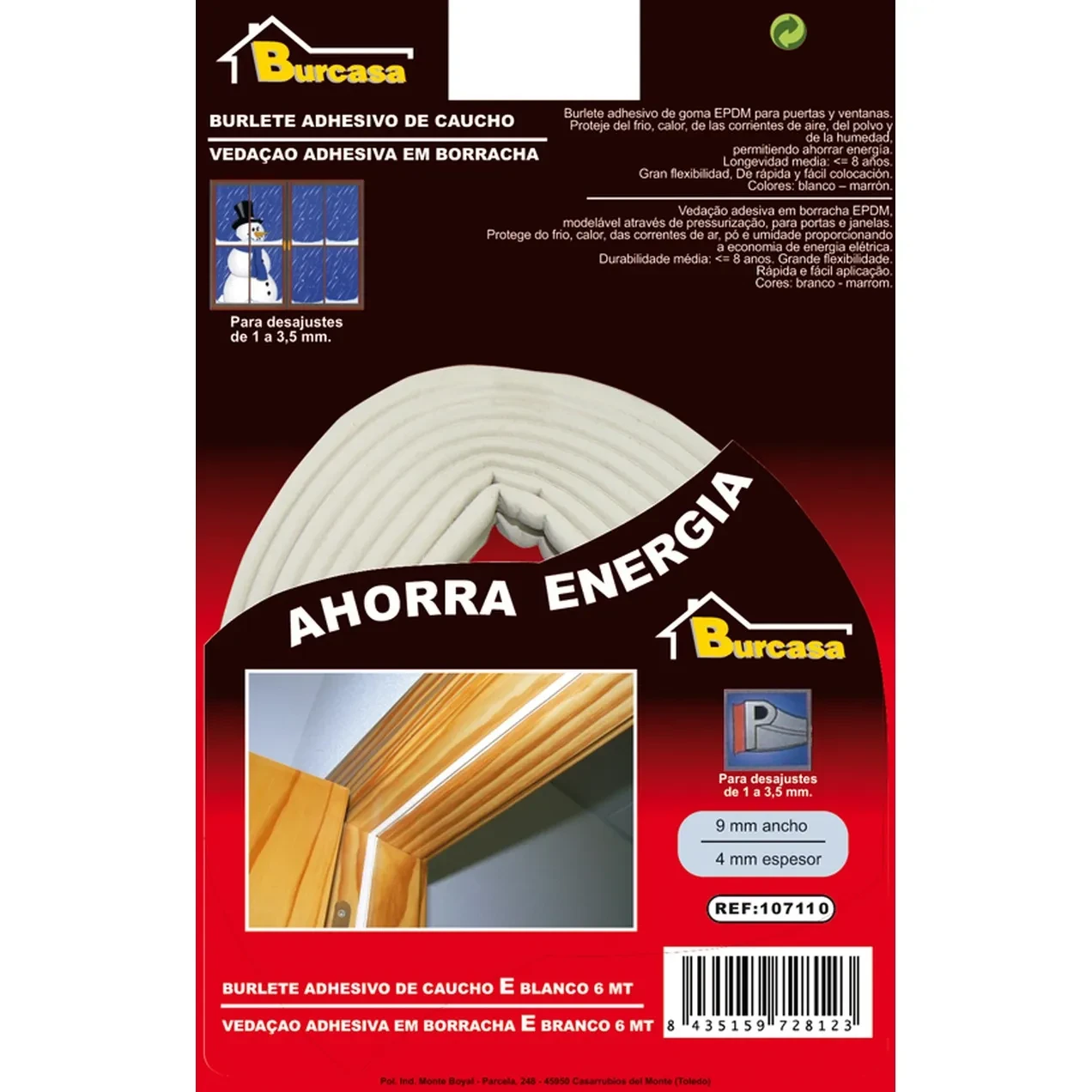 Imagen de BR BURLETE CAUCHO P 6MT BLANCO D/B BR BURLETE CAUCHO P 6MT BLANCO D/B