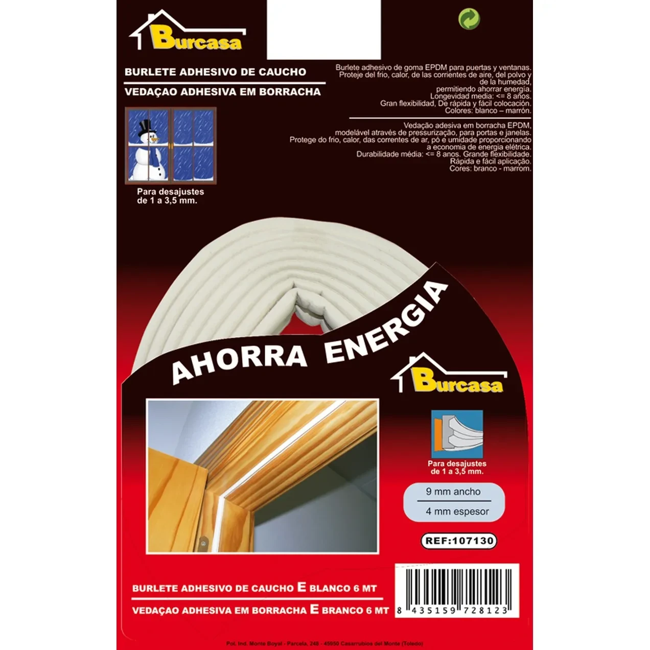 Imagen de BR BURLETE CAUCHO E 6MT BLANCO D/B BR BURLETE CAUCHO E 6MT BLANCO D/B