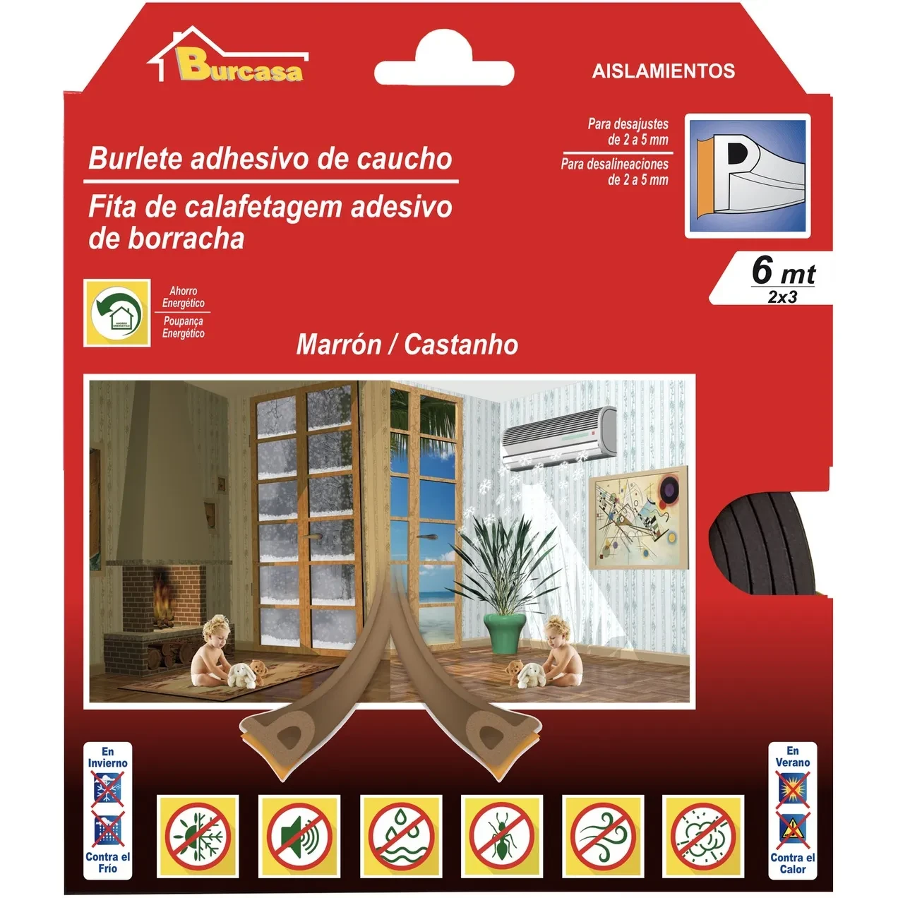 Imagen de BR BURLETE CAUCHO P 6MT MARRON BR BURLETE CAUCHO P 6MT MARRON