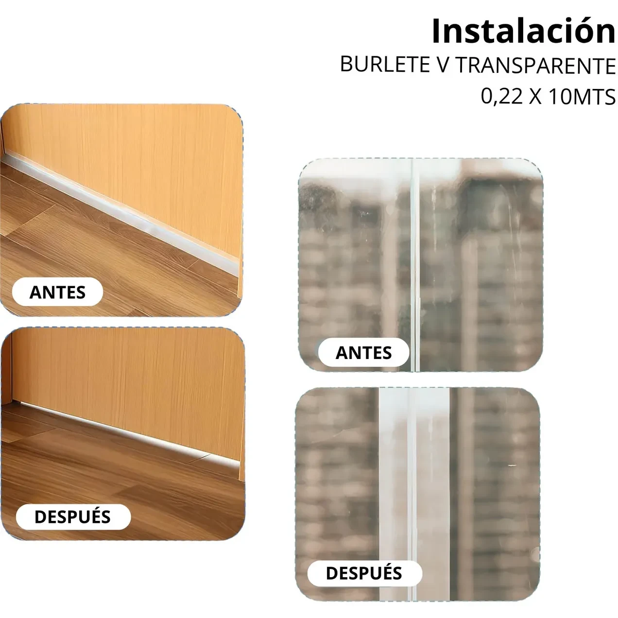 Imagen de BR BURLETE V TRANSPARENTE 0,22 X 10MTS BR BURLETE V TRANSPARENTE 0,22 X 10MTS