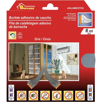 Imagen de BR BURLETE CAUCHO E 6MT GRIS BR BURLETE CAUCHO E 6MT GRIS